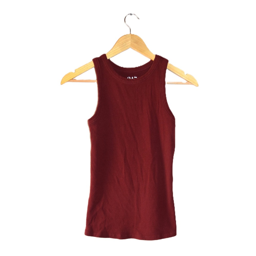 Maurices Tank Top Womens Medium Burgundy Excellent Ribbed Knit 24/7 Basic Tank